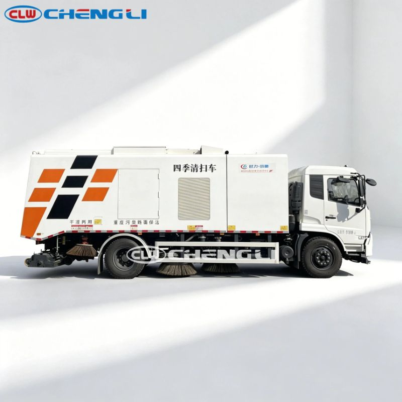 Dry & Wet Vacuum Road Sweeper Truck — side view
