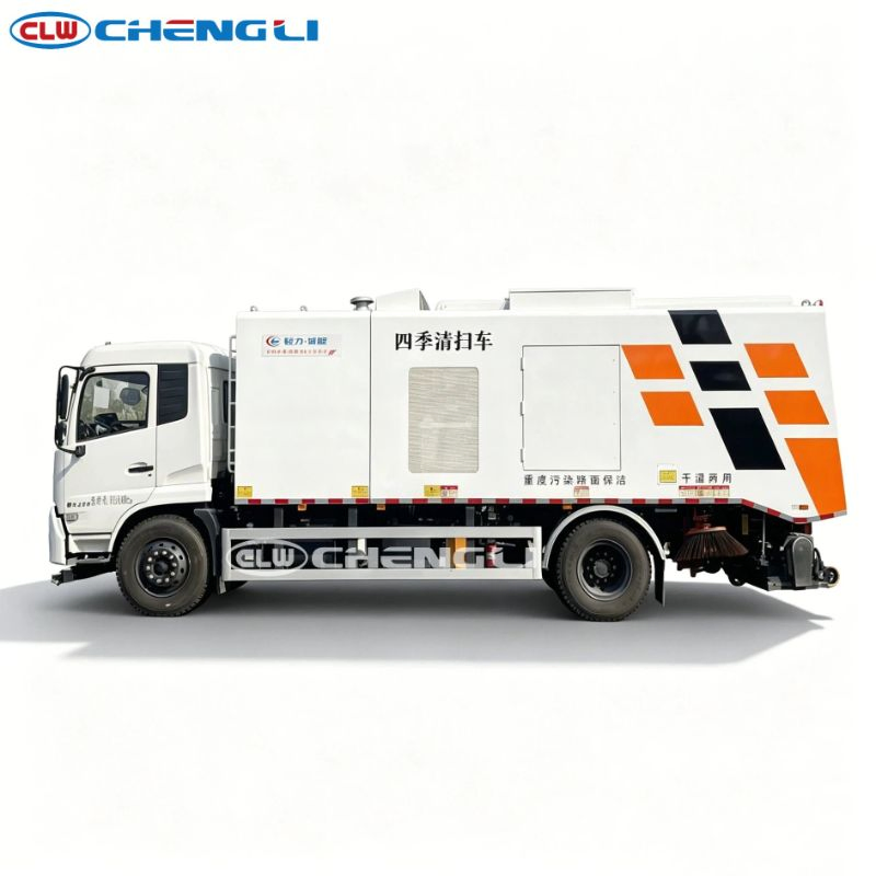 Dry & Wet Vacuum Road Sweeper Truck — side view