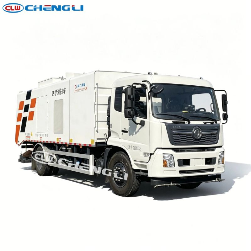Dry & Wet Vacuum Road Sweeper Truck — front-side view