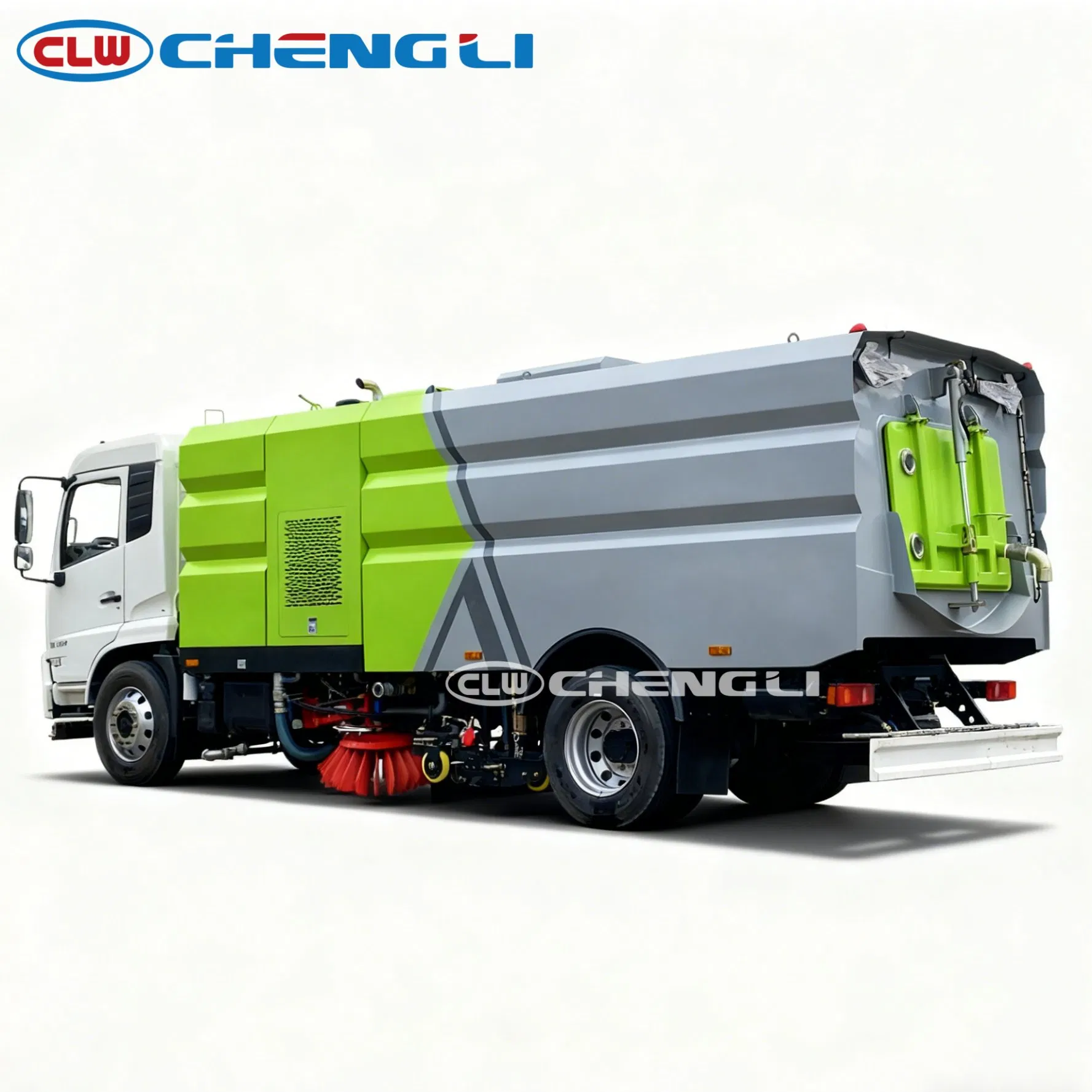 4x2 road sweeper truck, rear-left view