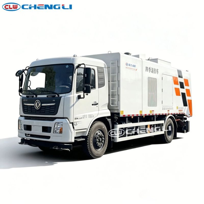 Dry & Wet Vacuum Road Sweeper Truck — front-side view